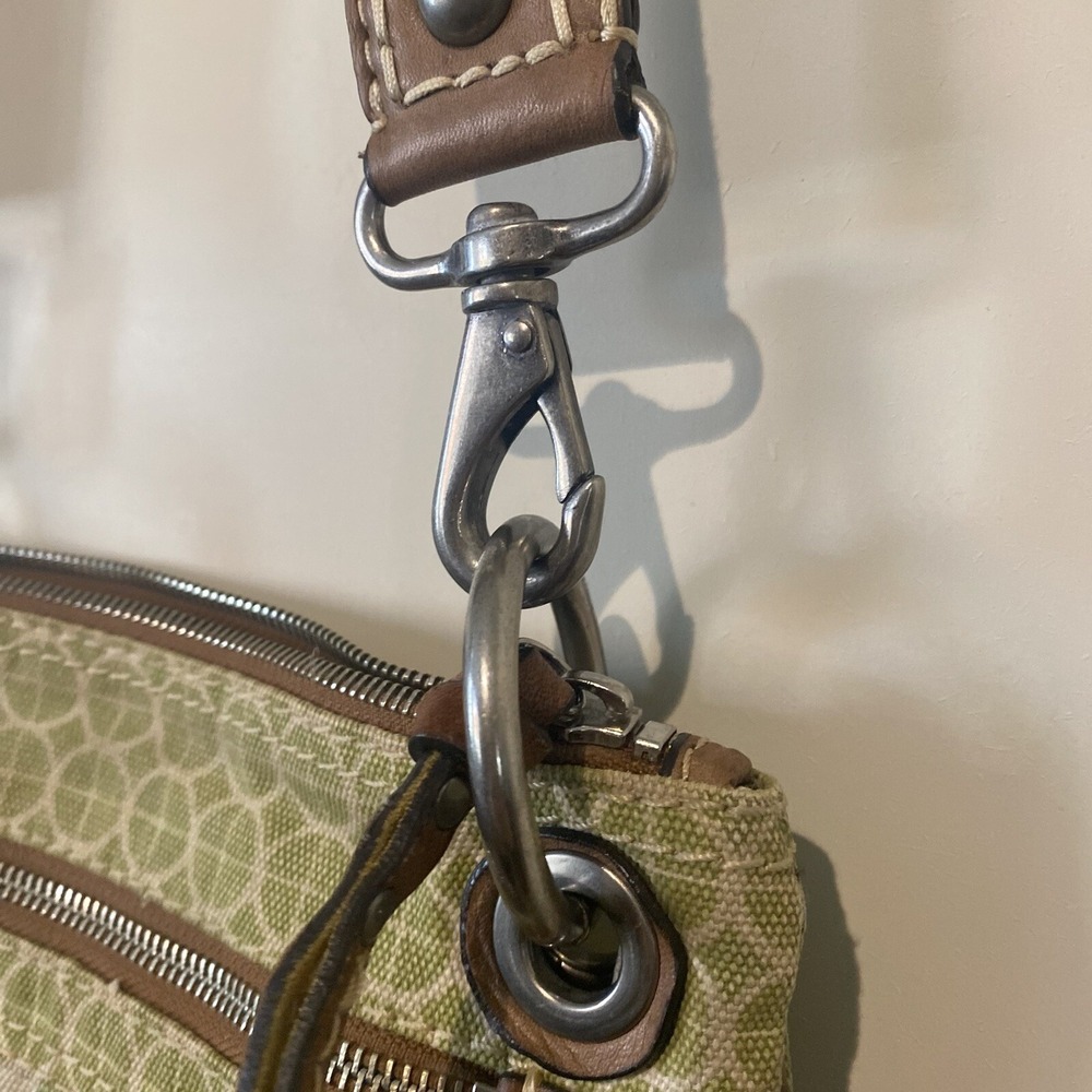 Fossil Canvas & Leather Crossbody Floral Diamond Bag Purse Removable Strap - Picture 4 of 16